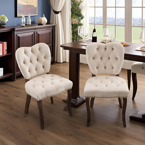 Lark Manor Tufted Upholstered Side Chair Set Of 2 Wayfair